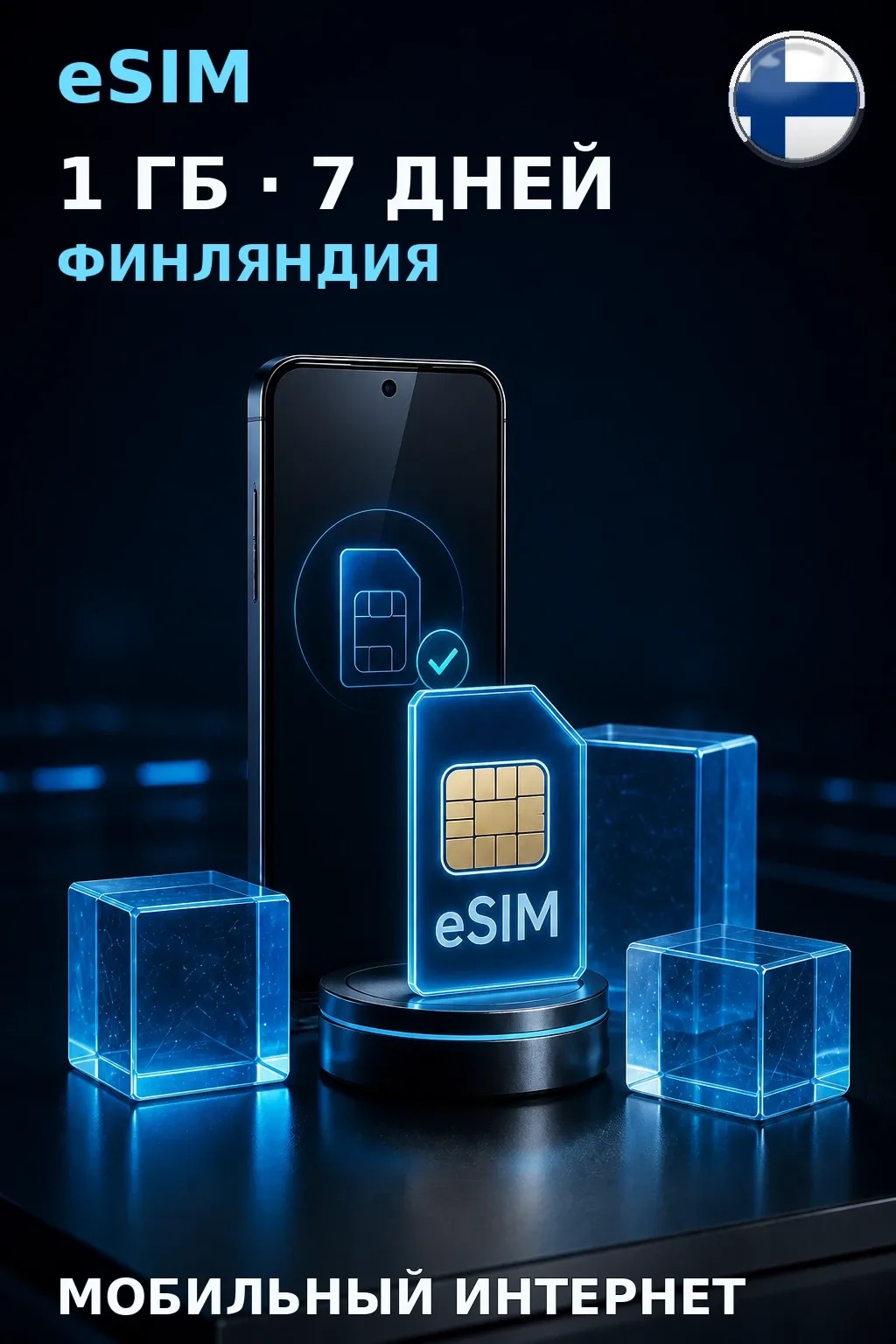 eSIM Финляндия — 1 ГБ, 7 дней — интернет